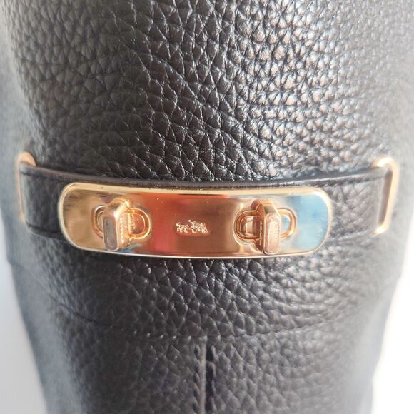 Coach Brown Leather Knee High Boots Rich Dark Chocolate Brown Real COACH Boots - Picture 10 of 16